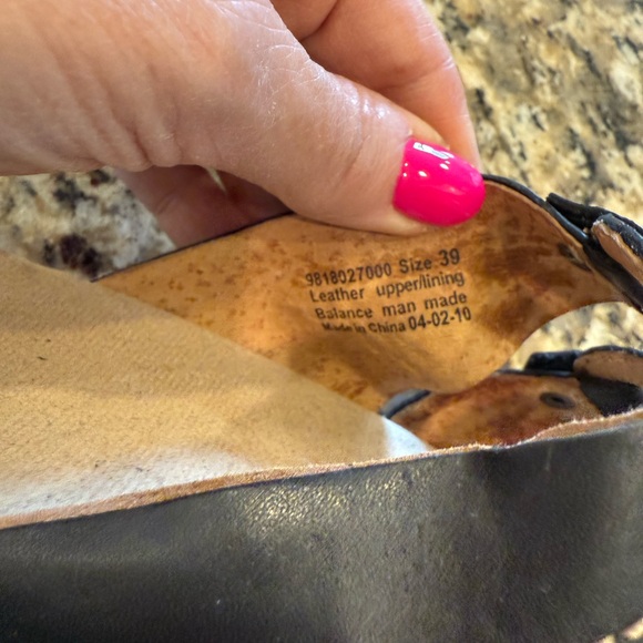 dansko wood and cork bottom clog heel Size 8, black sandals bejeweled comfort. - Picture 8 of 8